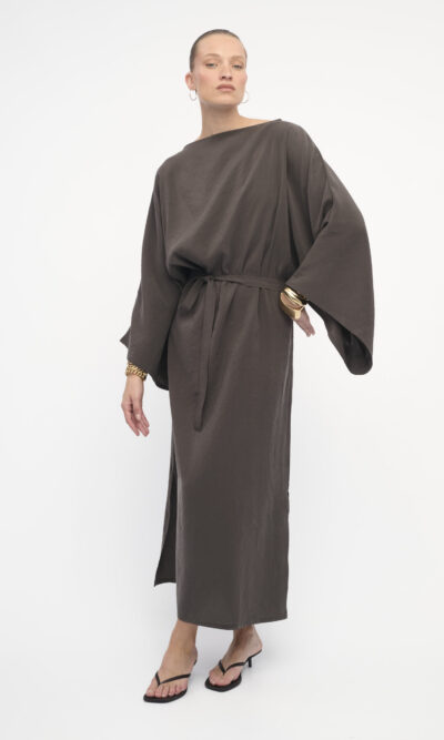 Alternative view of DELILAH DRESS brown