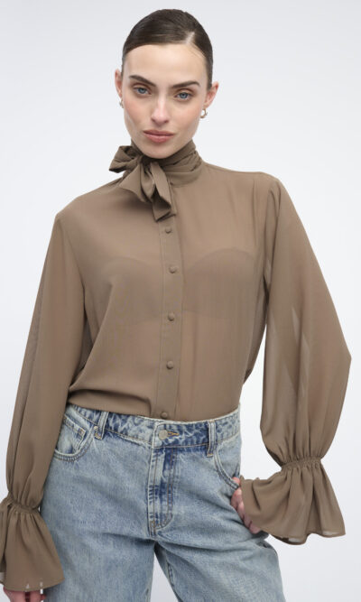 Alternative view of MARGO S26 BLOUSE pecan